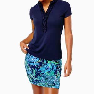 Lilly Pulitzer Luxletic Blue and Green Skort